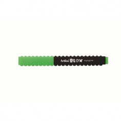 Surligneur Artline blox Fluo de la marque Japonaise Shachihata qui se clipsent. Vert Fluo. Vue 2