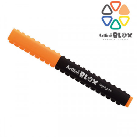 Surligneur Artline blox Fluo de la marque Japonaise Shachihata qui se clipsent. Orange