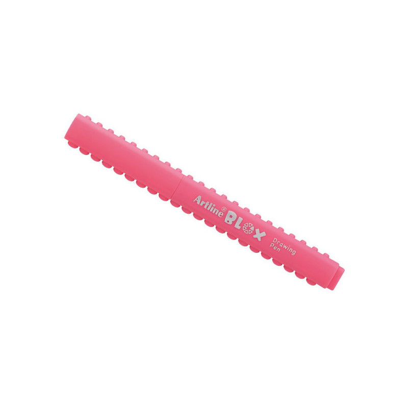 Feutre Fin Artline Blox de la marque Japonaise Shachihata qui se clipsent et avec une pointe de 0.4mm. Rose