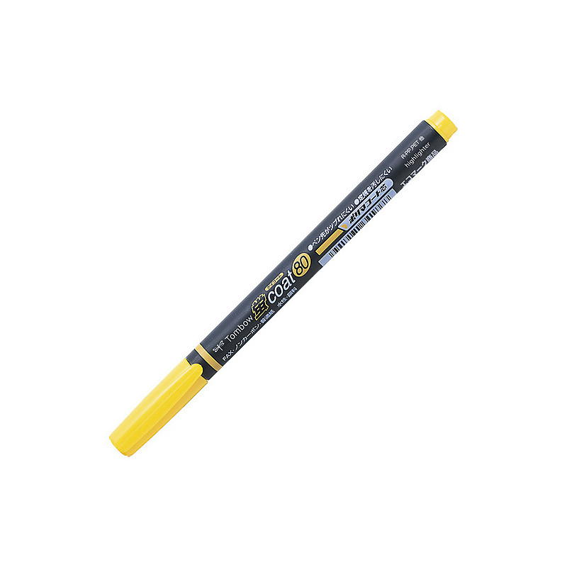 Surligneur Coat 80 de la marque Japonaise Tombow avec une mine de 4mm protégée. Jaune / Orangé