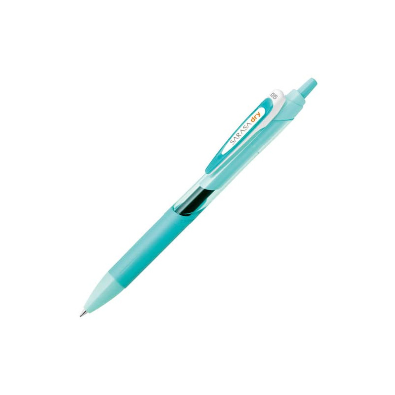 Stylo Bille Turquoise Zebra Gel Sarasa 0,5mm. Encre noire.