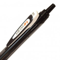 Stylo Bille Zebra Gel Sarasa 0,5mm. Encre noire. Attache à ressort