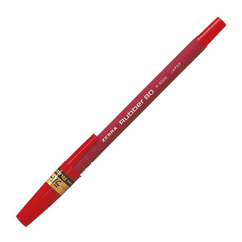 Stylo Bille Zebra Rubber 80 0,7mm rouge