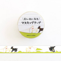 Rouleau de Washi Tape Japonais avec pour motifs des Petites Chèvres qui déchirent le papier