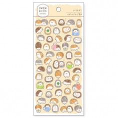 Planche de 60 stickers qui représentent des Hérissons Mignons, en mode kawaii