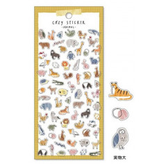 Planche de 40 stickers qui représentent des Animaux Crayonnés en mode enfantin