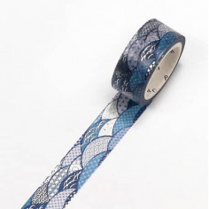 Rouleau de Washi Tape Japonais avec pour motifs des Vagues au Style Japonnais 2