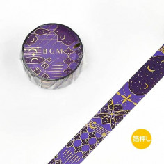 Rouleau de Washi Tape Japonais avec pour motif un ciel de Nuits d'Orient Violet