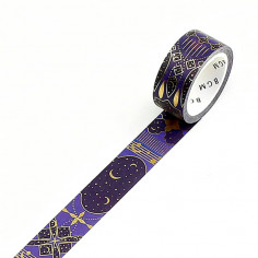 Rouleau de Washi Tape Japonais avec pour motif un ciel de Nuits d'Orient Violet 2