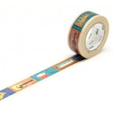 Rouleau de Washi Tape Japonais avec pour motifs des Instruments de Musique