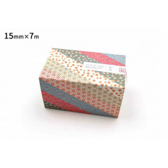 Coffret de 6 Rouleaux de Washi Tape Japonais avec des motifs géométriques, floraux et des pois. Boite