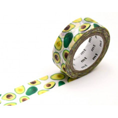 Rouleau de Washi Tape Japonais avec pour motif des avocats - Zoom