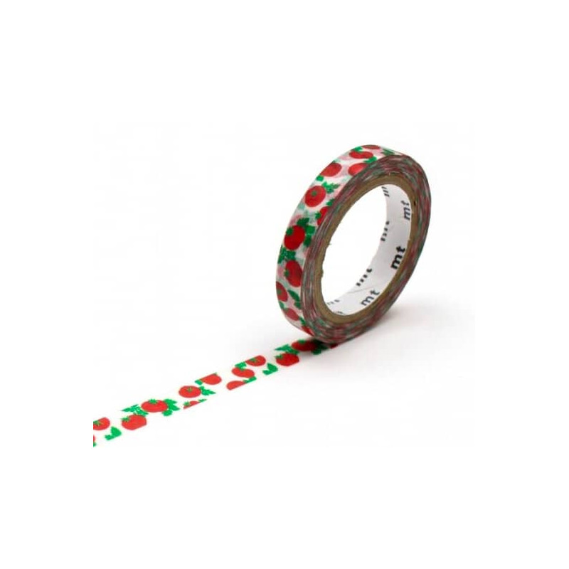 Rouleau de Washi Tape Japonais avec pour motif des petites tomates