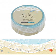 Rouleau de Washi Tape Japonais avec pour motif le bord de mer avec sa plage