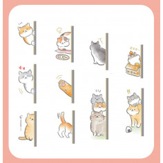 Rouleau de Washi Tape Japonais avec pour motif des chats - Détails