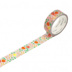 Rouleau de Washi Tape avec pour motifs des Fleurs de Printemps - Déroulé