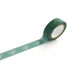 Rouleau de Washi Tape avec pour motifs des mains qui pointent une direction. Déroulé