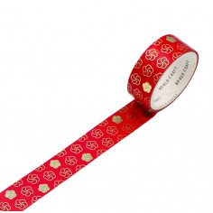 Rouleau de Washi Tape Japonais avec pour motif Fleur Prunier Torsadée - Déroulé