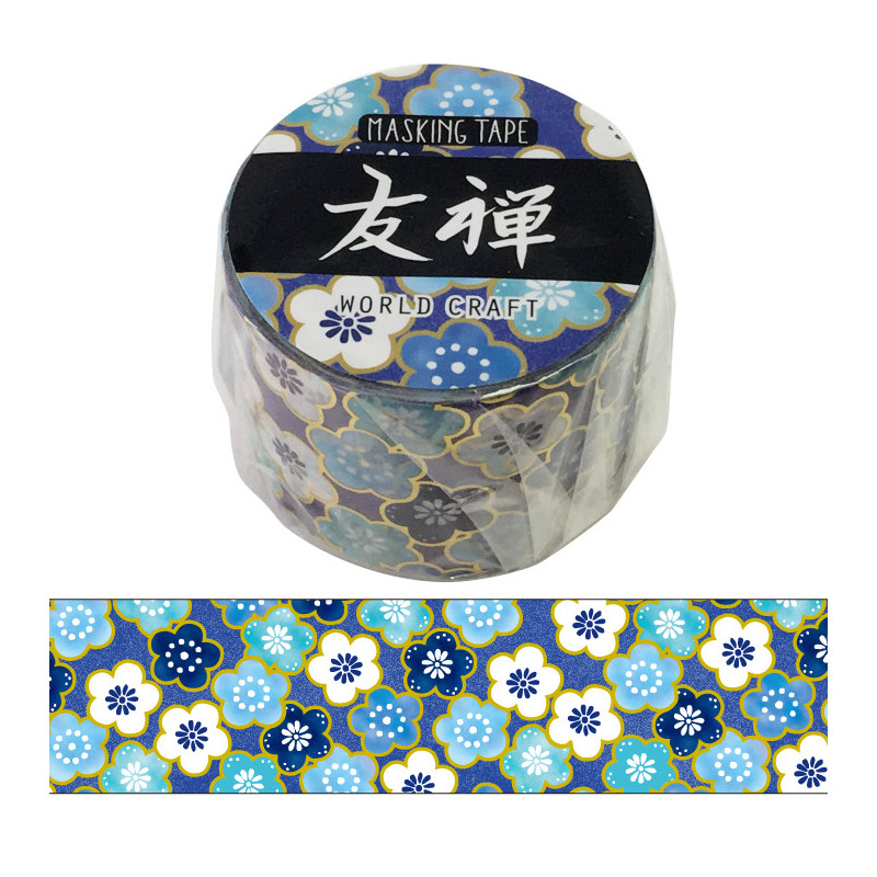 Washi Tape - Fleurs Bleues