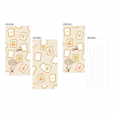 Papiers à Lettre et Enveloppes - Mizu Tama Pan - Décorés de multiples tartines, natures ou pas. Détails des motifs.