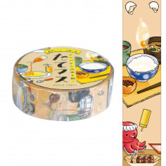 Rouleau de Washi Tape  avec pour motifs de nourritures Japonaises