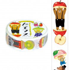 Rouleau de Washi Tape  avec pour motifs des animaux mignons dans des fruits géants.