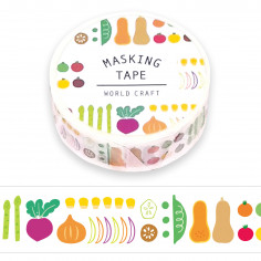 Rouleau de Washi Tape  avec pour motifs des légumes du jardin. - Vue 2