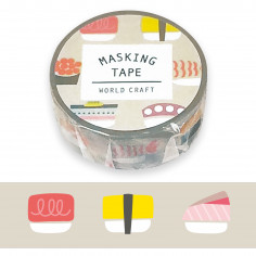 Rouleau de Washi Tape  avec pour motifs de Nigiri Sushi Japonais