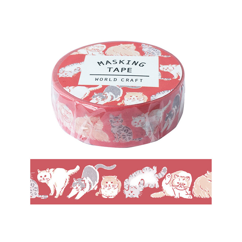 Rouleau de Washi Tape avec pour motifs des petits chats tout mignons