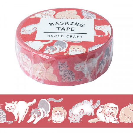 Rouleau de Washi Tape avec pour motifs des petits chats tout mignons