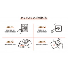 Base Transparente pour vos tampons japonais préférés. Instructions