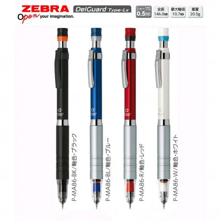 Porte-Mines Zebra DelGuard Type Lx 0.5mm avec système anti casse de mine