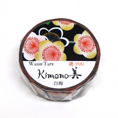 Rouleau de Washi Tape avec pour motifs des fleurs de Prunier Japonais