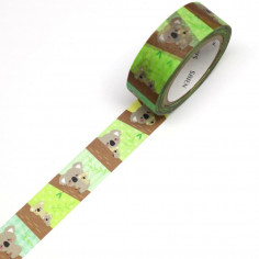 Rouleau de Washi Tape avec pour motifs des petits Koalas tout mignons. Déroulé.