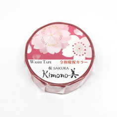 Rouleau de Washi Tape Japonais avec pour motifs des fleurs de sakura roses