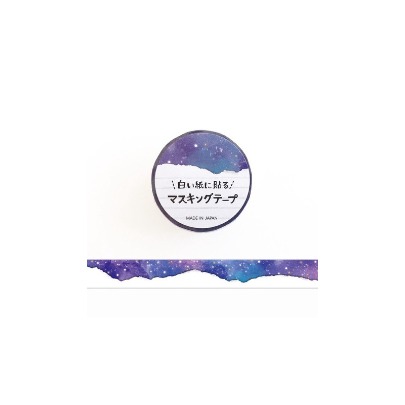 Rouleau de Washi Tape Japonais avec pour motifs un beau ciel nocturne étoilé.
