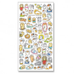 Planche de plus de 60 Stickers avec comme thème  les Chats de GoroGoro NyanSuke dans diverses situations. Vue 2.