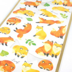 Planche de plus de 25 Stickers avec comme thème des petits renards. Details