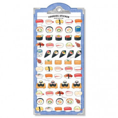 Planche de 60 stickers qui représentent des sushis, maki, nigiri et tout les autres, Miam